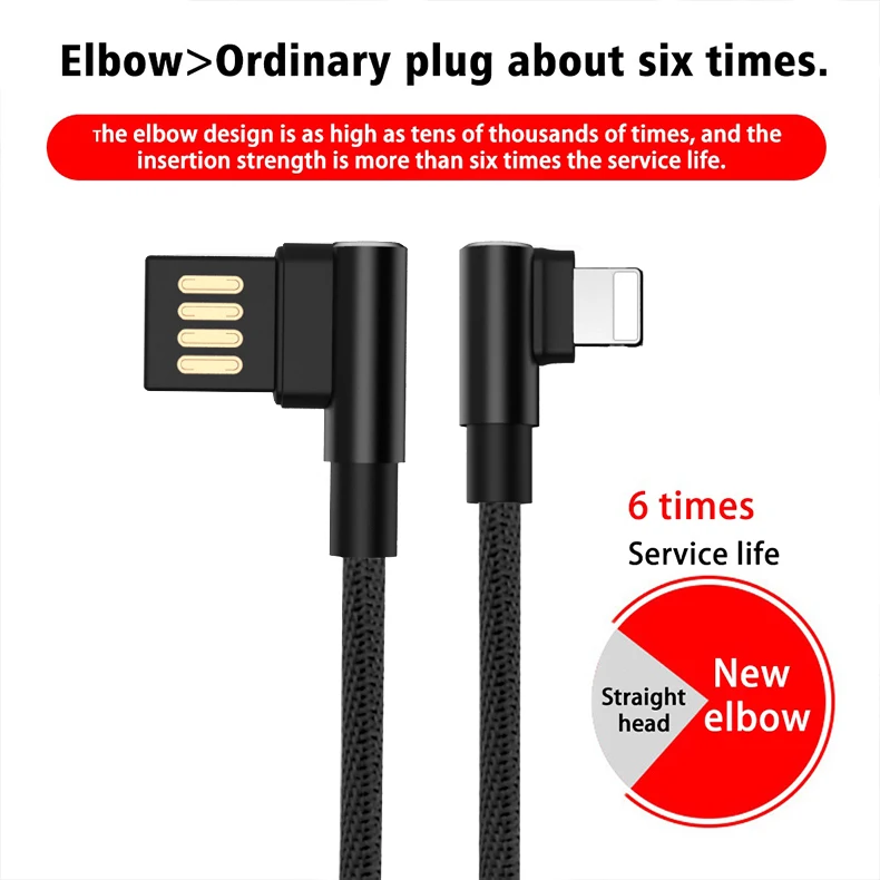NOHON USB кабель для передачи данных 90 градусов кабель для быстрой зарядки Шнур для iPhone 8 XR XS Max samsung Note 9 S9 type C Lightning Micro кабель