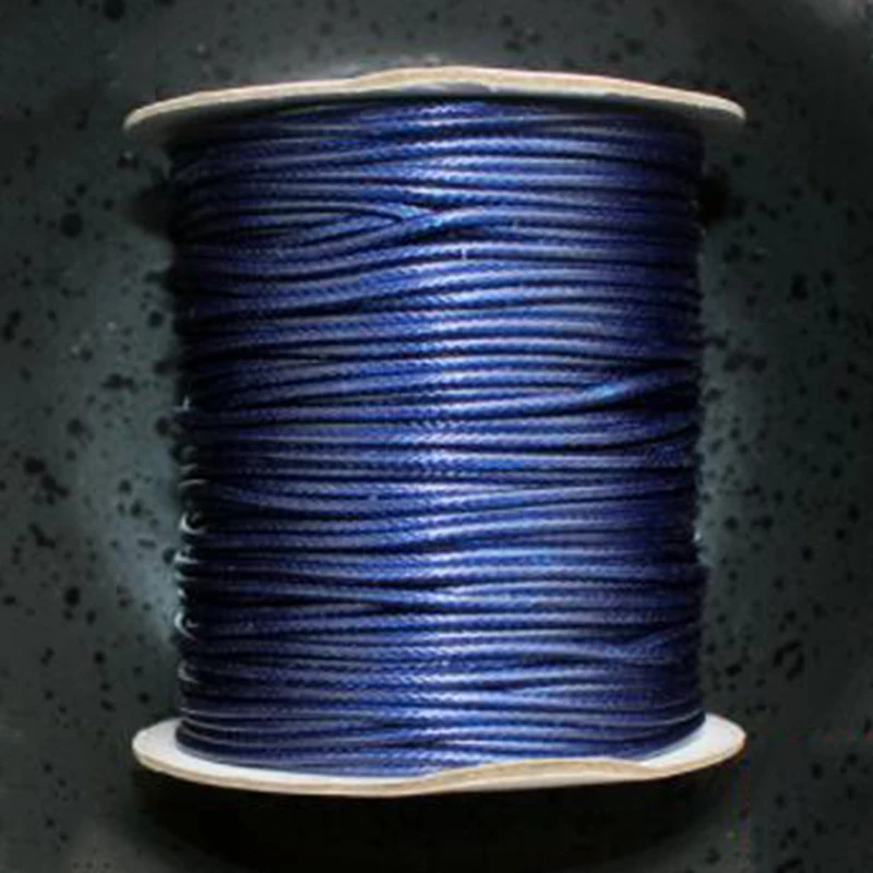 80 м вощеный хлопковый шнур проволока Бисероплетение Макраме струна ювелирных изделий DIY ремесла - Цвет: Navy Blue