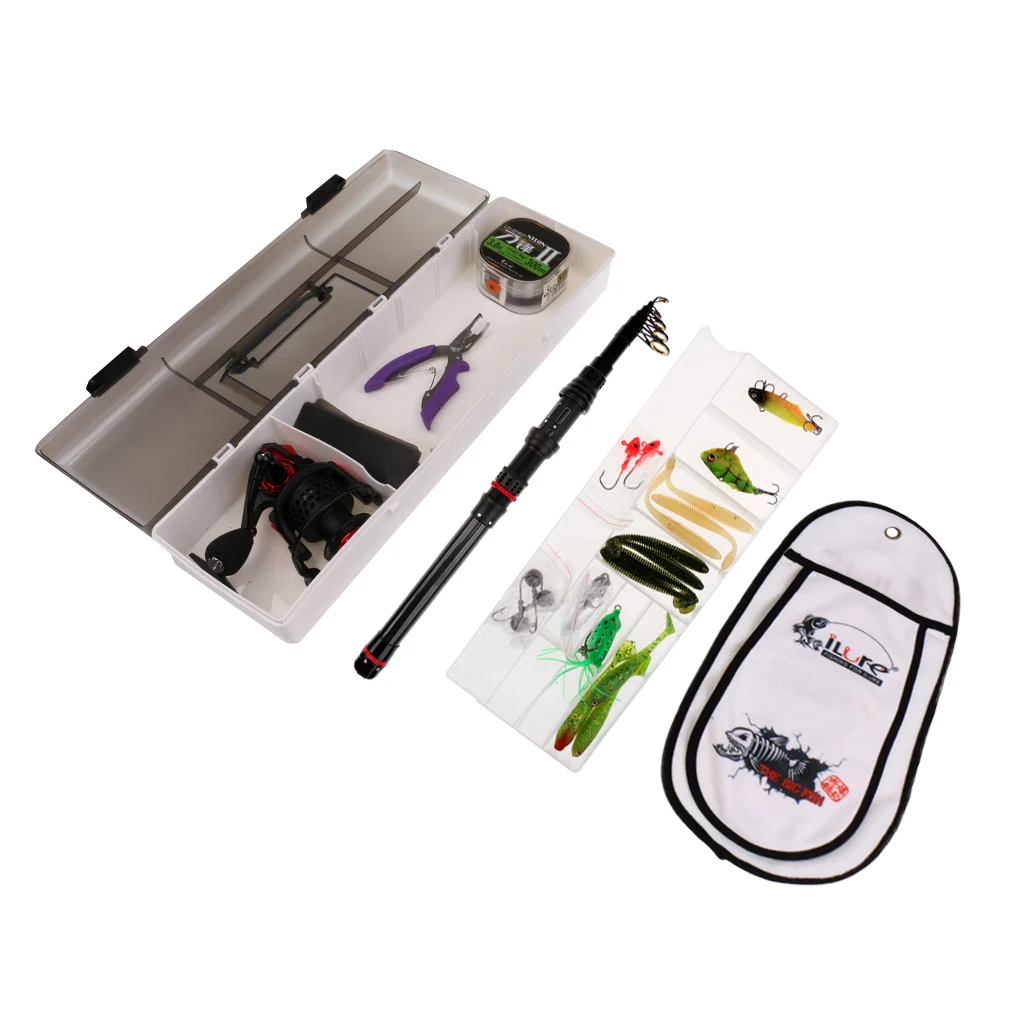

Winter Fishing Rod and Reel Combos Telescopic Saltwater/Freshwater Fishing Rod Full Kit