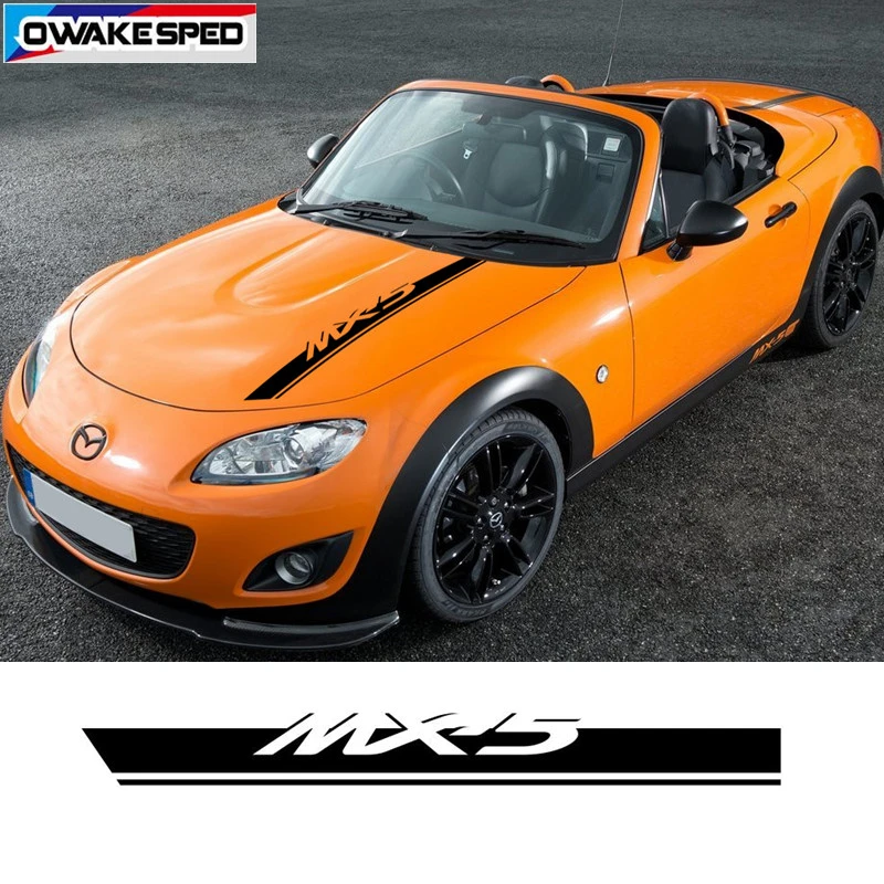  Sport Bonnet Stripes Auto Hood Engine Cover Decor Sticker Car Styling Racing Vinyl Decals For Mazda