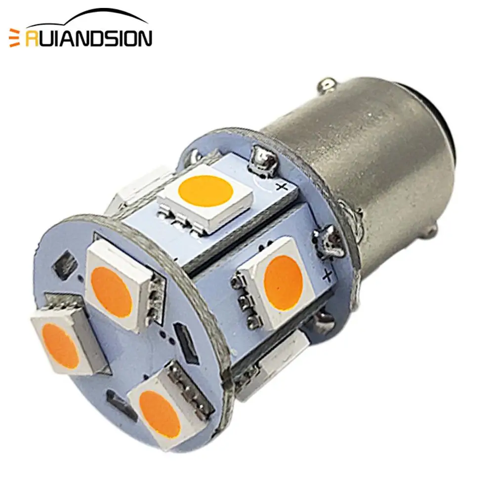 10x супер яркий BA15S P21W 7507 PY21W BAU15S 9 led 5050 smd заднего Индикатор Авто Поворотники