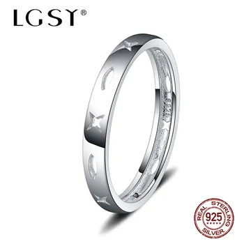 

LGSY New Arrivals 925 Sterling Silver Rings Fashion Jewelry Pendant Geometric Shaped Round Stars Finger Ring Fine Jewelry DR1157