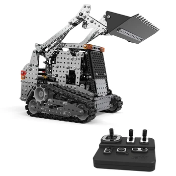 

RC Truck Building Kits Remote Control Truck 2.4G 10 Channel Metal RC Bulldozer Construction Vehicle DIY Assembly DIY RC Forklift