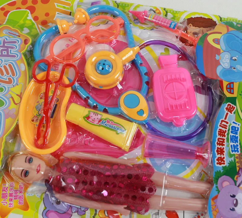 

Children Model Play House Meng Medical Small Clinic Doctor Nurse Injection Model Medical Care Blister Card Toy GIRL'S Gift