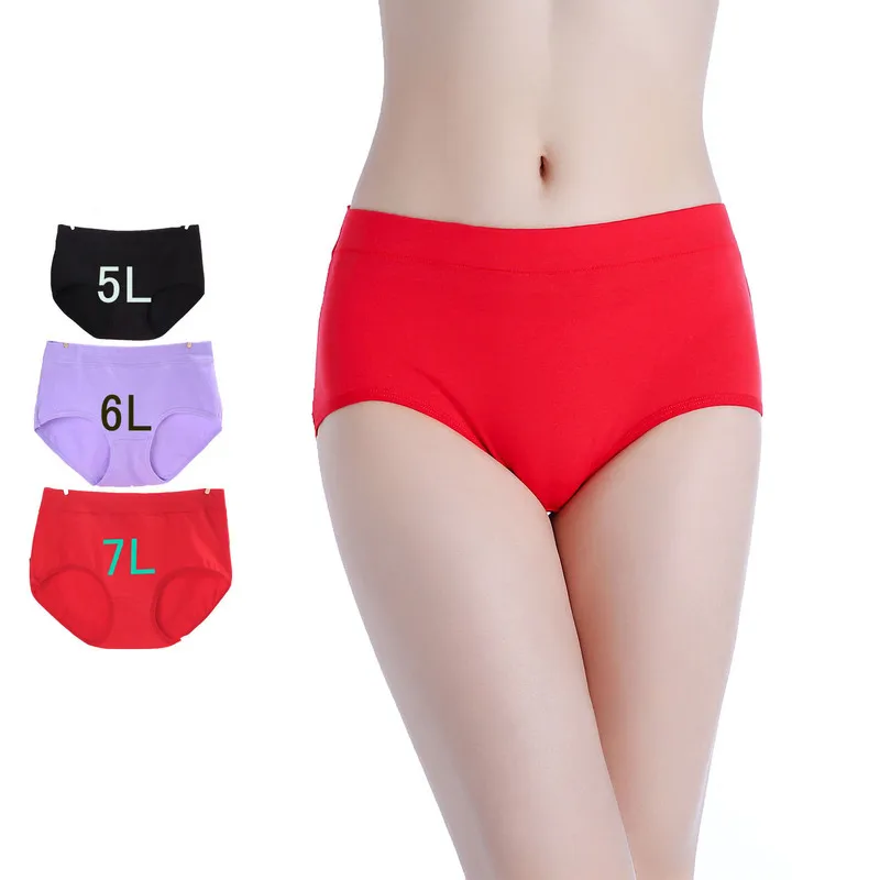 

Cotton Brief Plus Size Panties Women Underwear Panty Big 5XL 6XL 7XL Lingerie Underpants 5pcs/lot Fashion Womens Undershorts 30