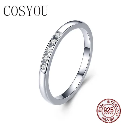 

COSYOU 2019 100% 925 Sterling Silver hotsale round simple Ring for Women Beads Finger Ring Design jewelry women gift SCR542