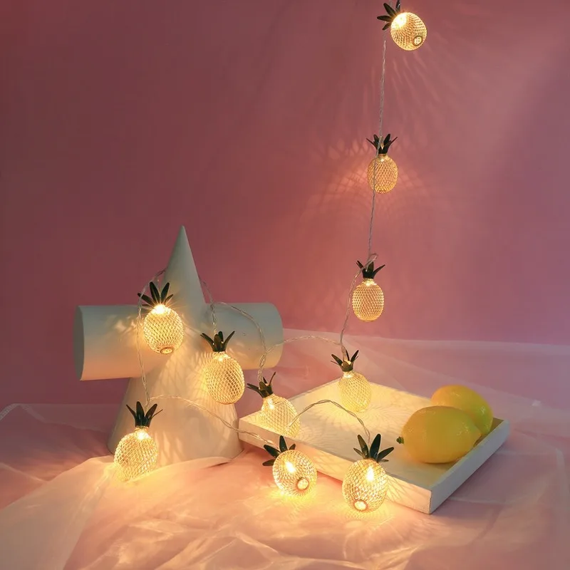 LED String Lights Pineapple Shape Room Garden Garland Festival Christmas Wedding Party Decoration Fairy Battery Powered | Лампы и