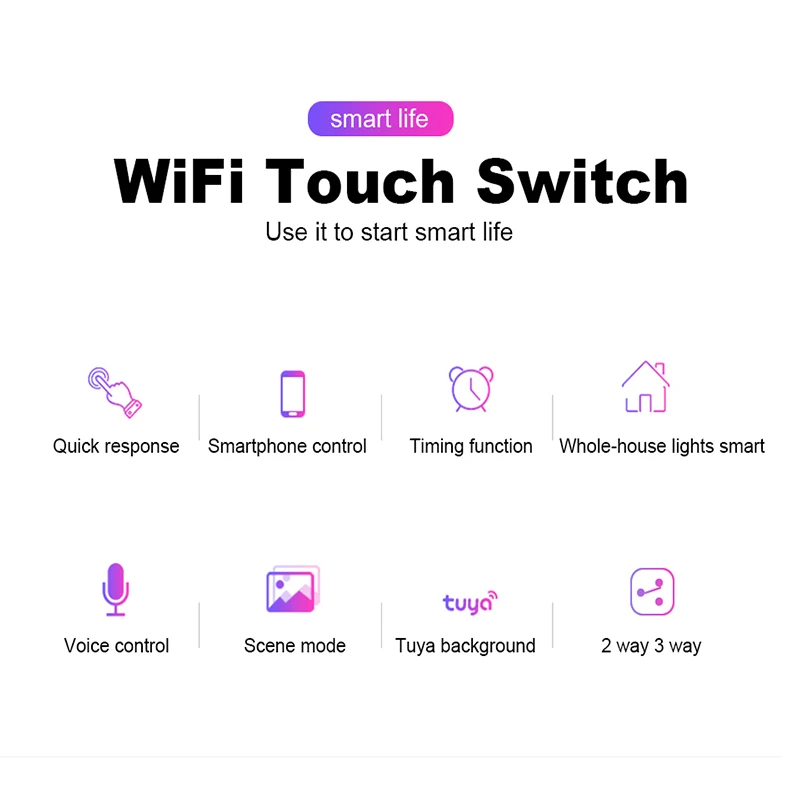 Wifi Wall Touch Sensitive Switch Remote Control 1 2 3 4 Gang Wireless Led Light Smart Touch Screen Switch Glass US Standard