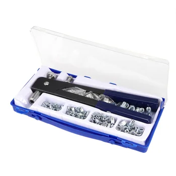 

110pcs Rive Tool Set Hand Riveter Nut Rivet Gun Kit M3-M8 Blind Rivet Nuts Riveting Kit Household Repair Tools