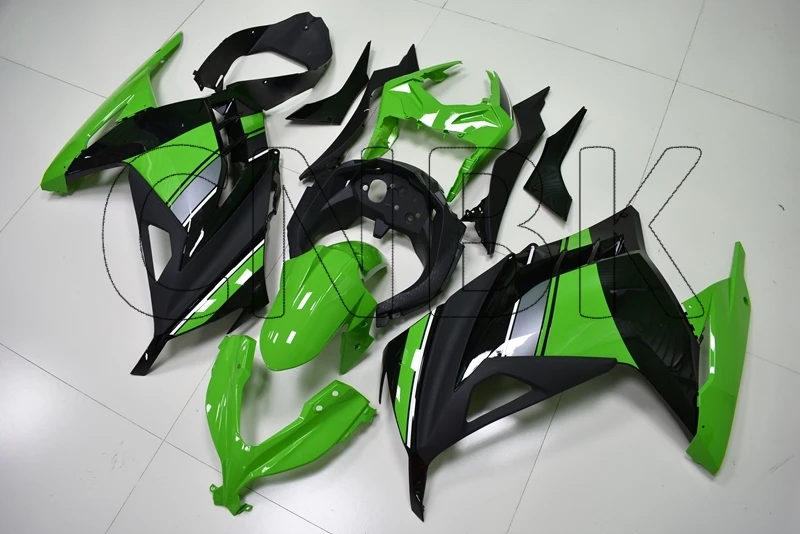 Для EX 300 Ninja 15 16 Пластиковые обтекатели для Kawasaki Zx300r 13 14 Зеленые Черные комплекты