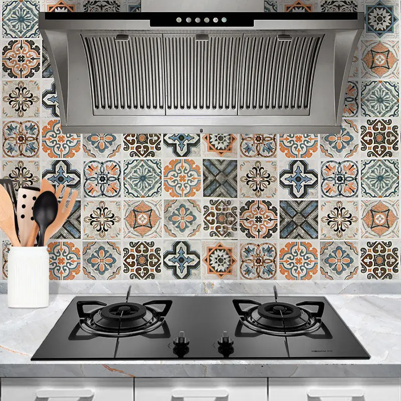 Self-adhesive anti-oil sticker kitchen stove high temperature ceramic tile cabinet waterproof countertop wall sticker