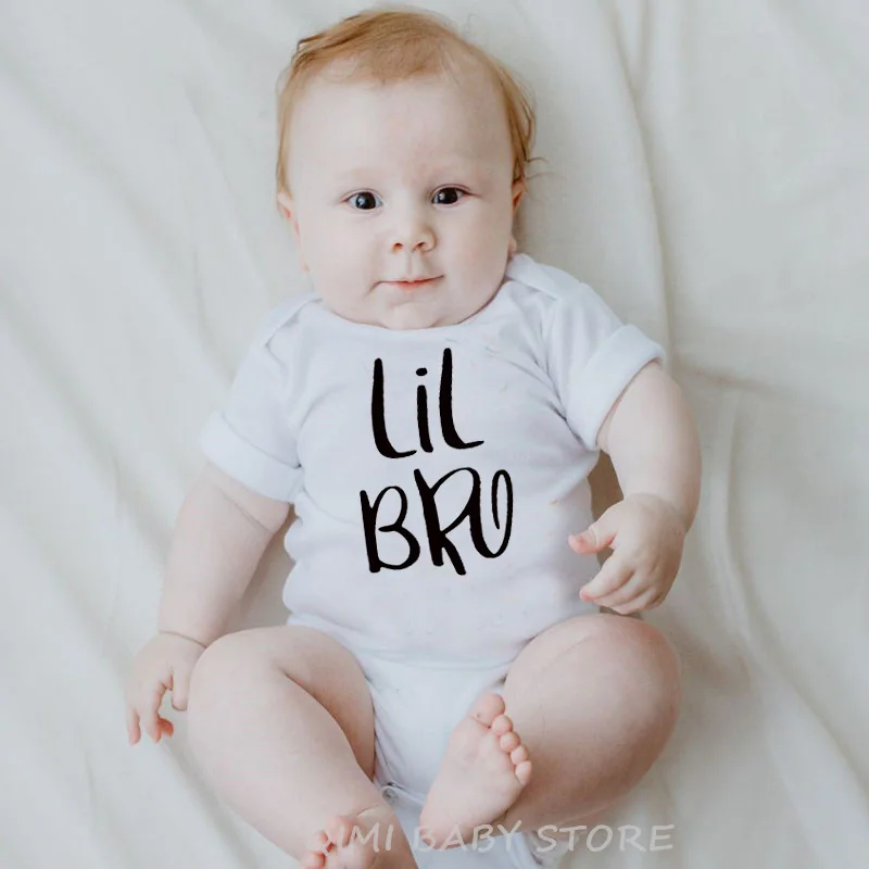1pc Family Matching Summer T-shirt Big Bro & Lil Bro BoyTees Newborn Toddler Romper Big Brother Little Brother Sibling Outfits 3