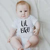 1pc Family Matching Summer T-shirt Big Bro & Lil Bro BoyTees Newborn Toddler Romper Big Brother Little Brother Sibling Outfits 3