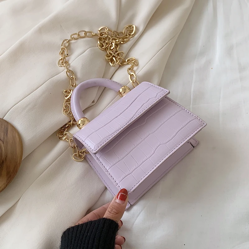 

Luxury Stone Pattern Mini PU Leather Crossbody Bag for Women Shoulder Messenger Handbags 2020 Chain Travel Phone Purses
