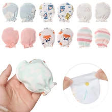 5 пар детских хлопковых перчаток с защитой от царапин для новорожденных; милые перчатки для защиты лица; детские варежки; Аксессуары для младенцев