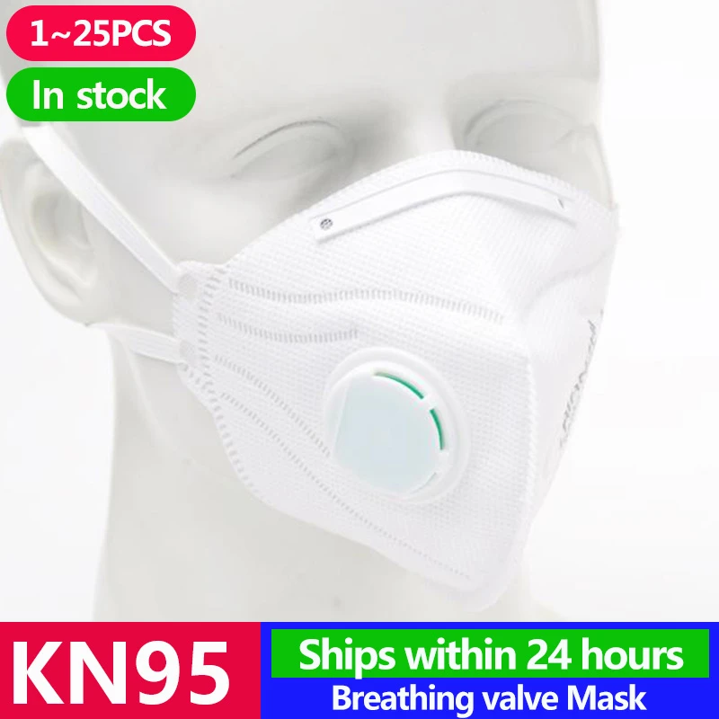 

1~25PCS FFP2 N 95 Mask Disposable Pm2.5 Face Shield Mouth Cover Masks Flu Facia Dust Filter Mascarilla Respirator Template KN95