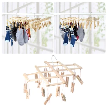 

Sock Rack Durable Stylish Creative Underwear Drying Rack Bamboo Hanging Drying Rack Bamboo Clothes Drying Rack Sock Drying Rack