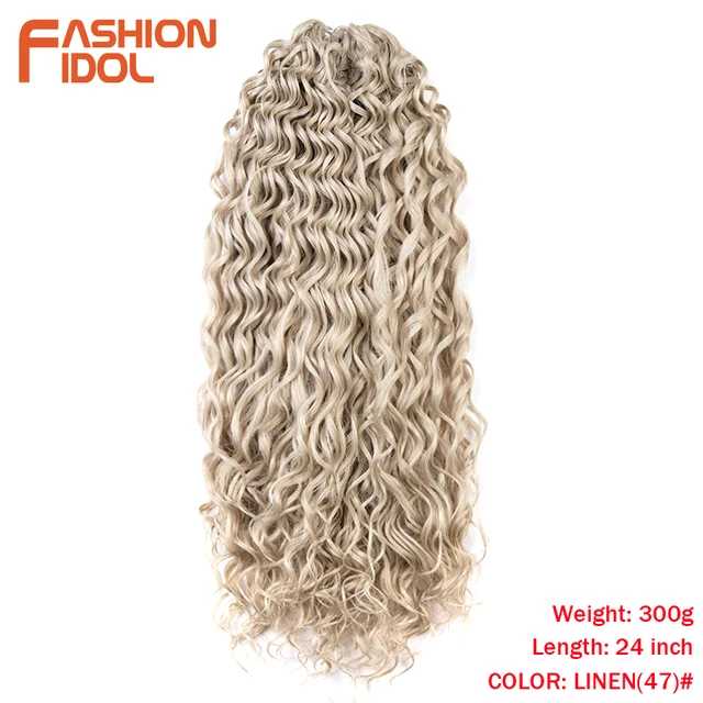 Deep Wavy Twist Crochet Hair Synthetic Afro Curly Hair Crochet Braids High Temperature Fiber Braiding Hair Extensions For Women LINEN(47)