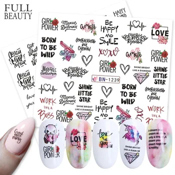 

1pc Black Abstract Figure Water Decals Nail Slider Letter Sticker Nail Art Decor Polish DIY Salon Manicure Supply CHBN1237-1242