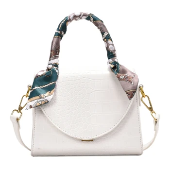 

Crocodile Pattern PU Leather Crossbody Bags for Women Fashion Female Shoulder Messenger Bag Design Ladies' Totes With Scarves