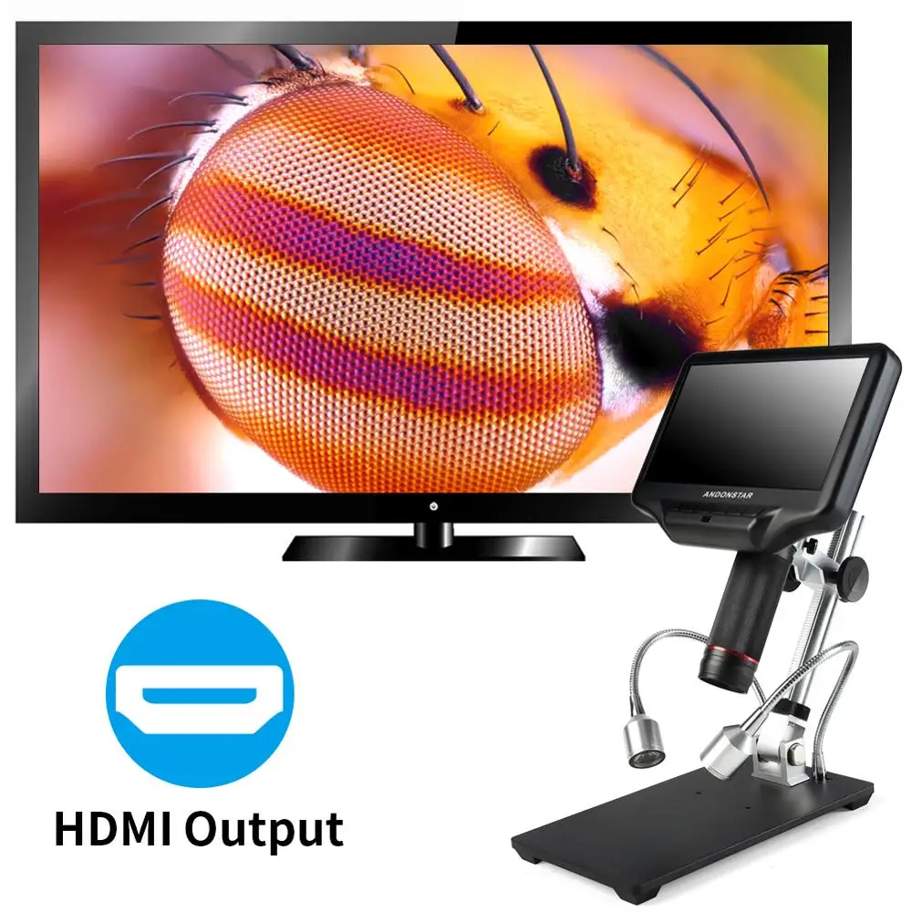 Andonstar NEW 7 inch LCD Digital Microscope for Soldering Electronic 500X 1000X Video Microscope Camera Continuous Amplification