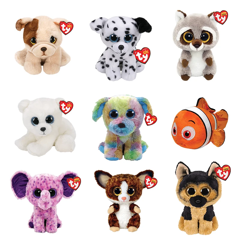 15 см Ty Beanie Boos большие блестящие глаза мышь кошка собака динозавр сова лиса
