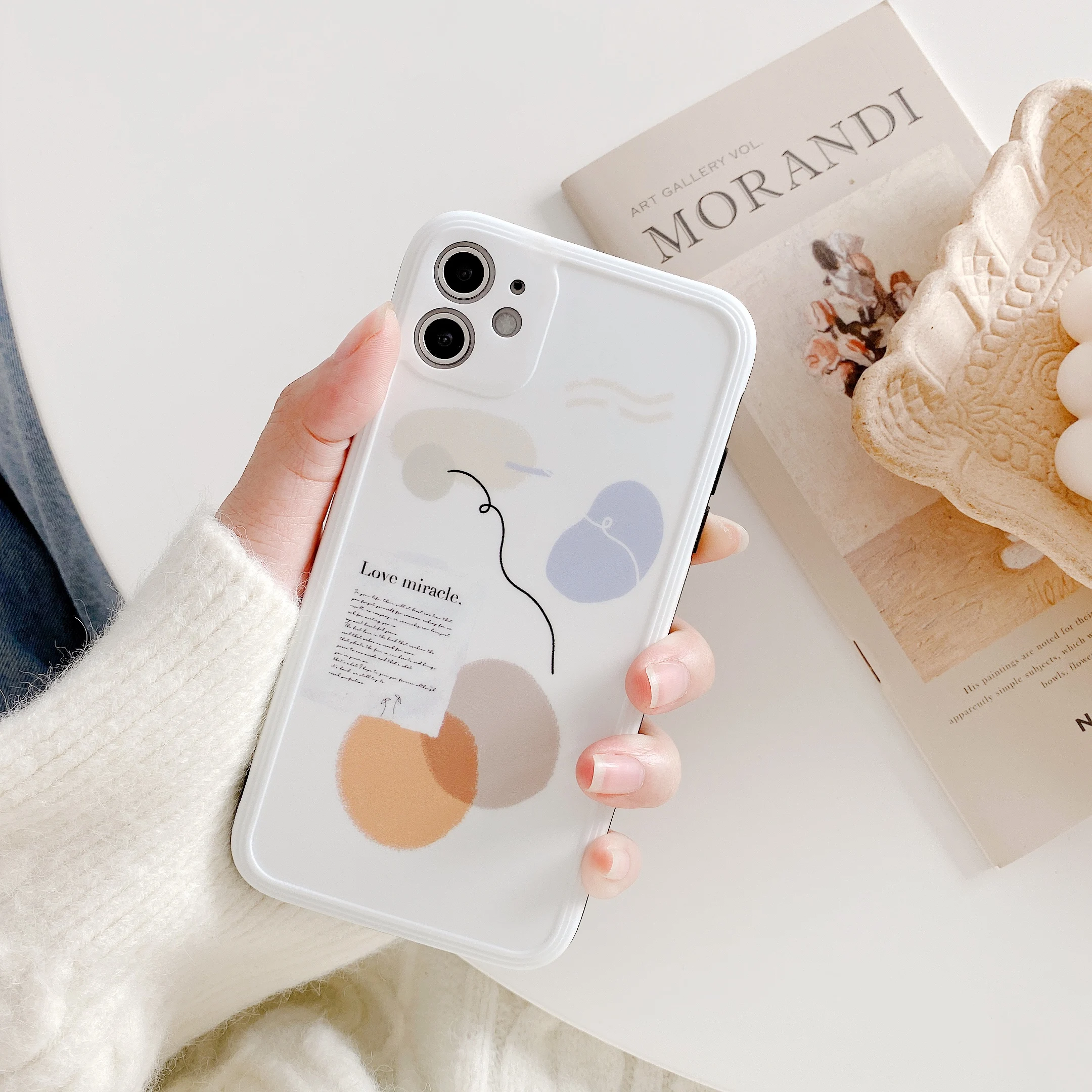Романтический чехол для телефона в простом стиле iphone 11 pro max 7 8 plus Мягкий