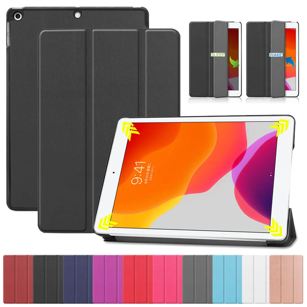 

Shockproof Auto Sleep Wake Smart Cover For iPad 10.2 2019 Case Tri-Fold PU Leather Flip Stand Cover For iPad 10.2 2019 Case
