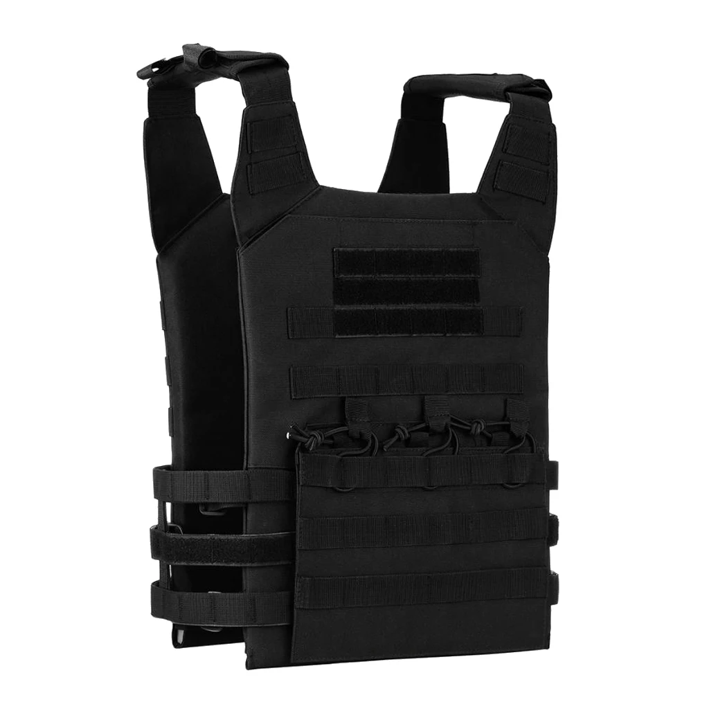 Black One Size MOLLE CS полевой жилет Регулируемый Открытый ультра-светильник боевой тренировочный жилет верхняя одежда охотничий жилет - Цвет: Black One Size