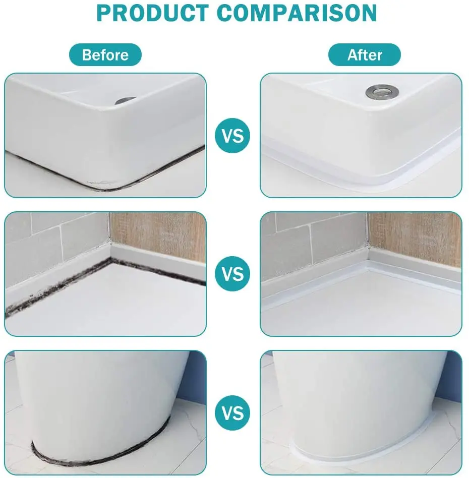 Shower Bath Sealing Tape Strips PVC Self Adhesive Waterproof Wall Sticker for Bathroom Kitchen Seal Caulk Strip Sink Mold Proof wall stickers self adhesive stickers waterproof tape waterproof wall tape