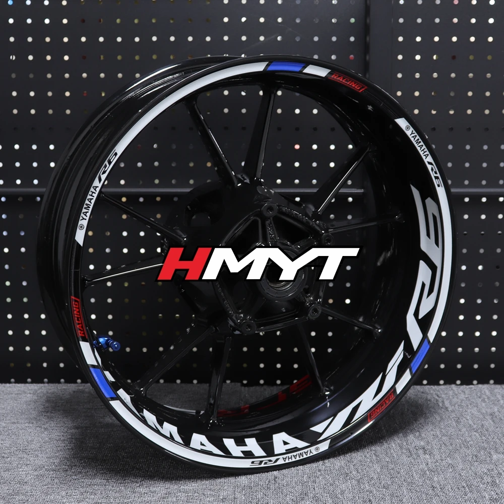 Применяется к Yamaha yzf R6 мотоцикл наклейка на ступицу колеса ремонт водонепроницаемый светоотражающий 17 дюймов обод колеса наклейка - Цвет: Слоновая кость