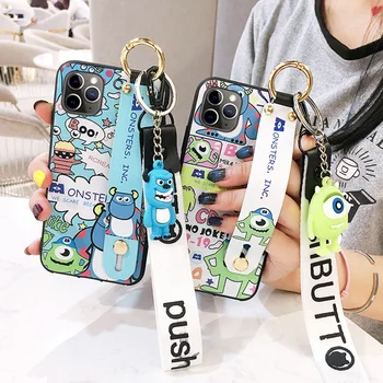 

For iphone 11 pro Max Monsters Wrist Strap Phone Case For iPhone XR XS max X 8plus 7 7plus 6 6S 6p Sullivan Case+toy+Strap