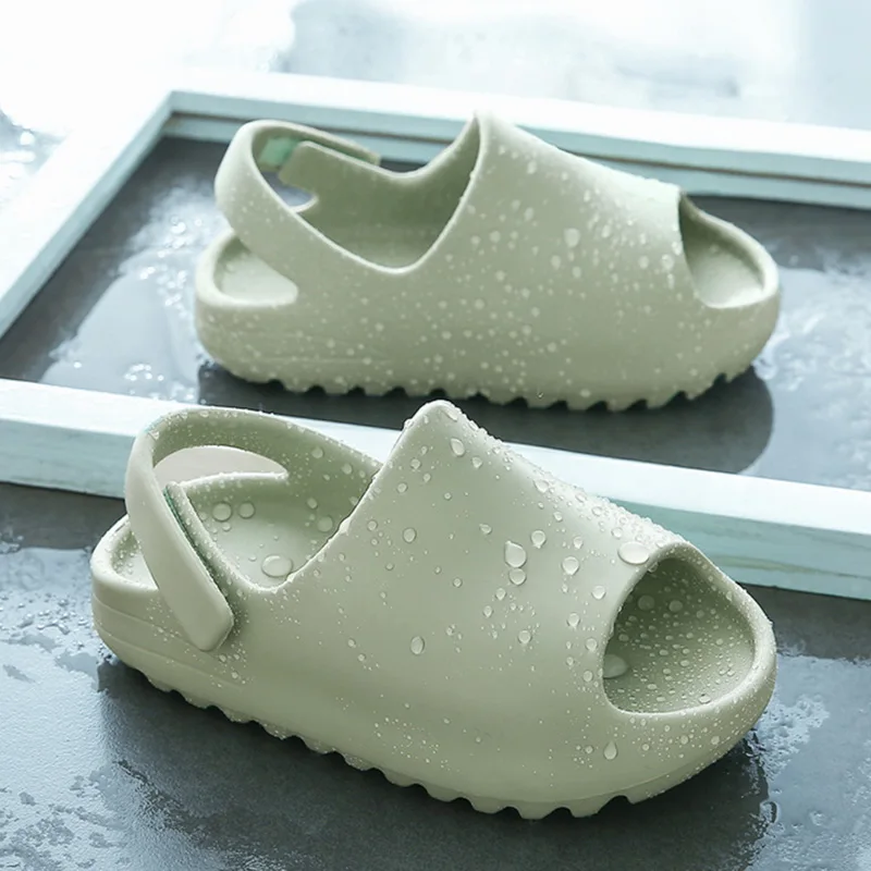 Summer Baby Toddler Kids Adults Slip-On Sandals Boys Girls Foam Beach Slides Candy Color Children Brand Breathable Sandals 4