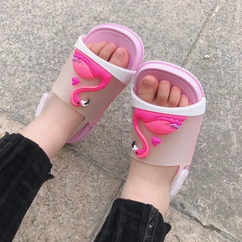 

Girls Mini Sandals 2020 Fashion New Girls Jelly Shoes Flamingo Baby Pvc Sandals Children's Beach Shoes Non-slip Toddler Shoes