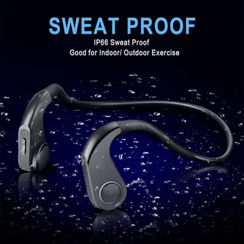 

Wireless Bluetooth Style Bone Conduction Headphones, IP66 Sweatproof Sports Earbuds with 6 Hours Play Time, Earphone with Mic, H