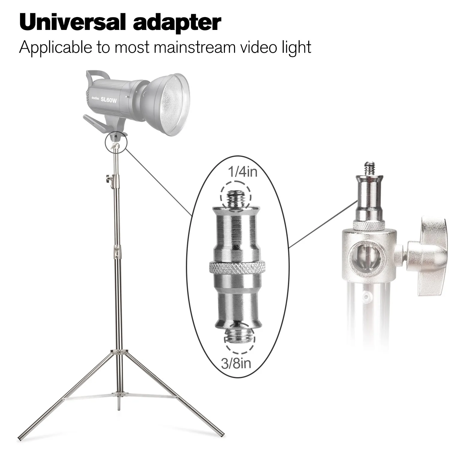 Fotopal 280cm 2.8m Heavy Duty Stainless Steel Light Stand For Fresnel Tungsten Light TV Station Photo Studio Tripods