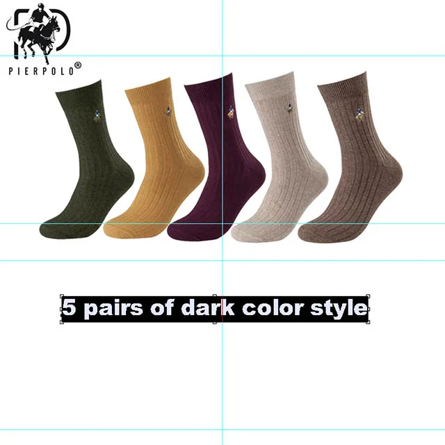 PIER POLO Cotton Sock Warm High Quality Men Dress Socks Calcetines Hombre Socks Business Winter Men gifts size39-44 sokken 5pair