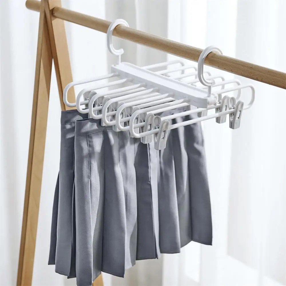 Pack Of 10 Portable Travel Baby Clothes Hangers Plastic Retractable Closet  Wardrobe Underwear Socks Pants Hanging Rack With Clip - Hangers - AliExpress