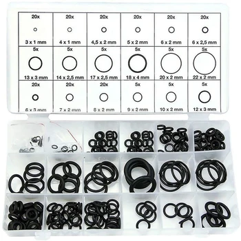 

225 Pcs Rubber O-ring Sealing Gaskets Seal O-ring Kits In 18 Sizes With Plastic Box