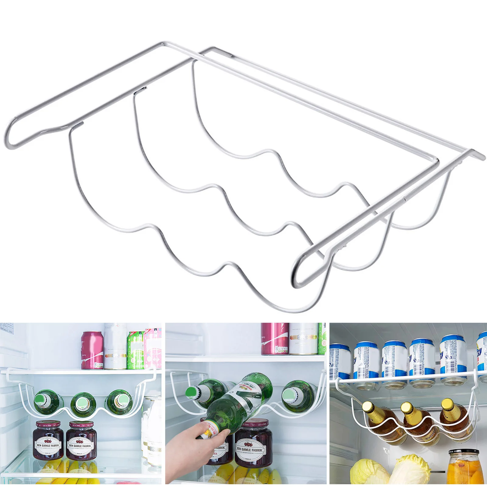 Fridge Organizer Kitchen Storage Rack Shelf Refrigerator Beer Bottle