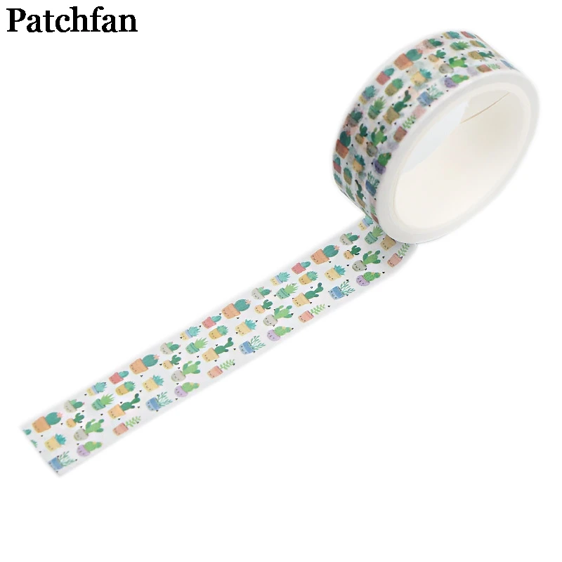 Patchfan Cactus Plants 90s funny DIY Scrapbooking kids washi Paper Masking Tape Printed Pattern sticker paster A2344