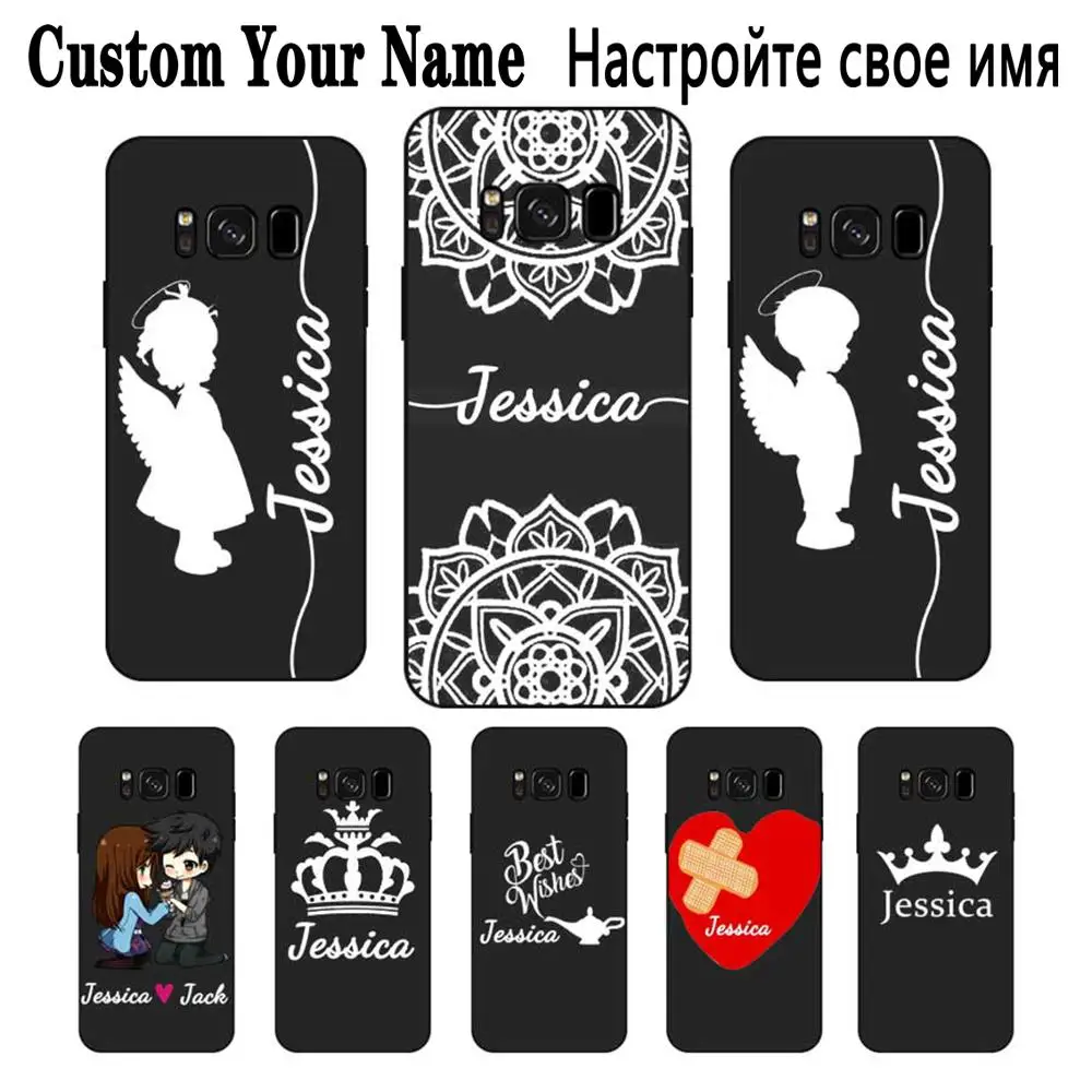 Корона пара на заказ Ваше имя DIY Черный Мягкий ТПУ силиконовый чехол для Samsung Galaxy S5
