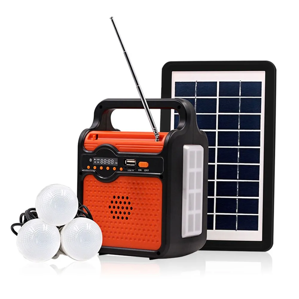 

Solar Power Generator System Bluetooth Speaker Wireless Emergency Lighting Bulb Usb Charging