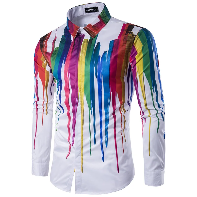 YYear Mens Long-Sleeve Slim Fit Button Up Stylish Design Luxury 3D Pattern Shirts YYear Mens Long-Sleeve Slim Fit Button Up Stylish Design Luxury 3D Pattern Shirts