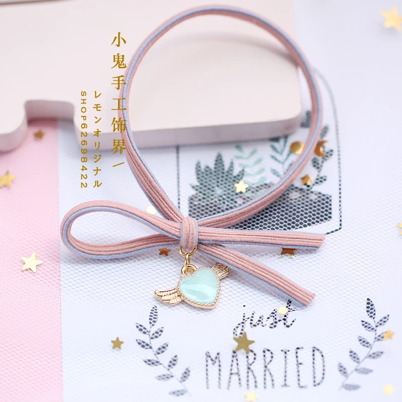 Hair ring Розовый синий цвет мечты японский ручной заколка в виде бантика мягкой сестра лук аксессуары для волос головной убор в стиле "Лолита" - Цвет: Hair ring