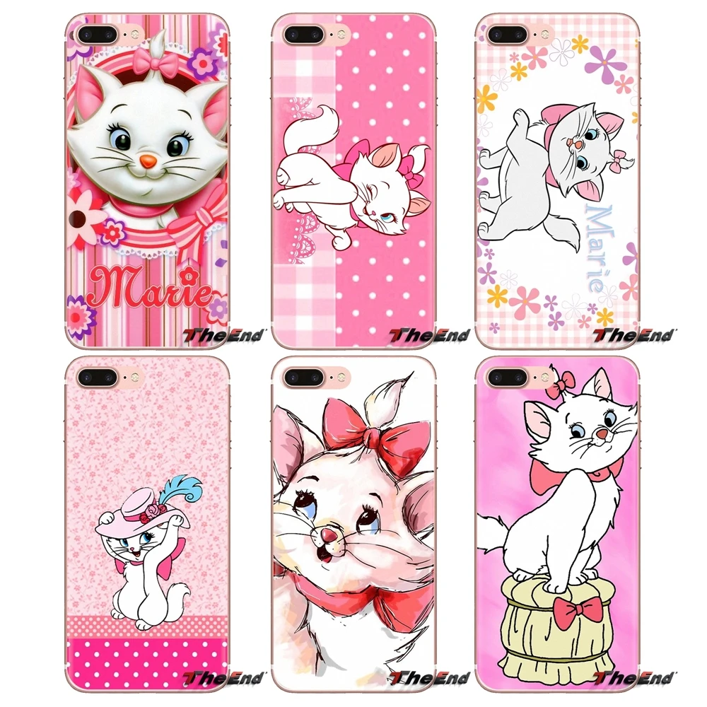 Soft Shell Cases Pink marie aristocats Cat For iPhone XS Max XR X 4 4S 5 5S 5C SE 6 6S 7 8 Plus Samsung Galaxy J1 J3 J5 J7 A3 A5 |