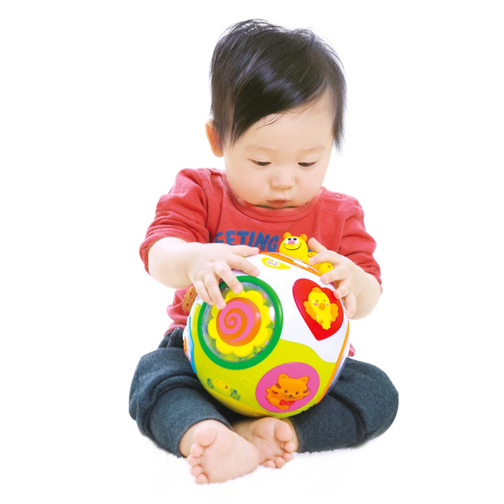 

Toy Balls Motion stretch rotating ball Baby Toddler Crawl Music animal song Kid Education Sounds Colorful Bead Flashing Light