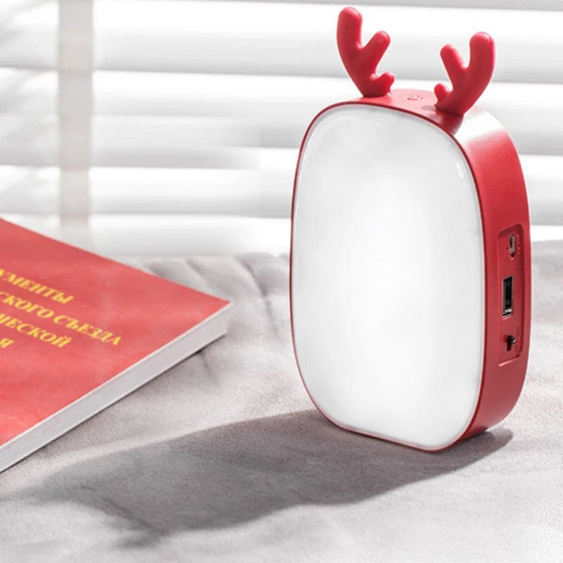 

2 In1 Rechargeable Cute Deer Small Table Lamp and Power Bank Home Outdoor Portable Night Light Kids Gift Reading LED Light