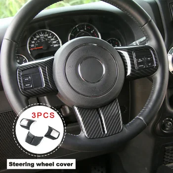 

Trim Steering Wheel Decor Cover Black Carbon Fiber Accessory Parts Replacement For Jeep Wrangler JK 11-17