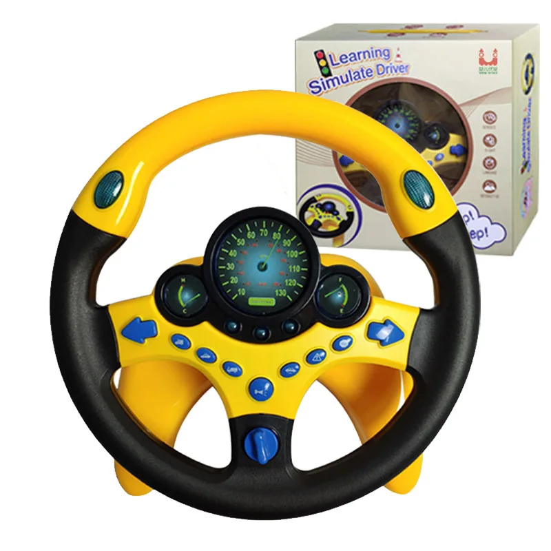 Electronic Simulation Steering Wheel With Light And Sound Early Education Puzzle Co-Pilot Sports Car Steering Wheel Toy Boy Gift 7